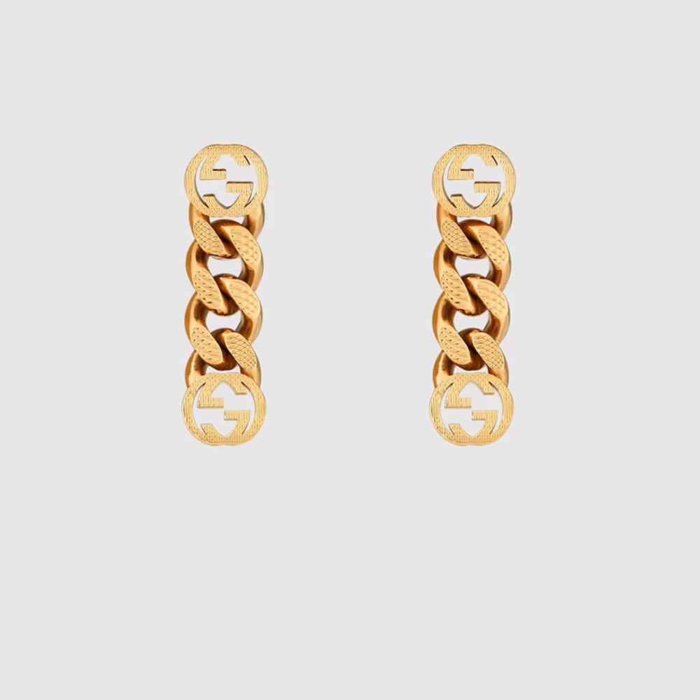GUCCI INTERLOCKING EARRINGS in yellow gold